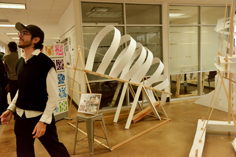architecture projects on display at an open house