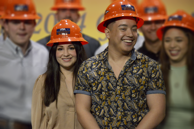 Klesse graduates at a hard hat ceremony