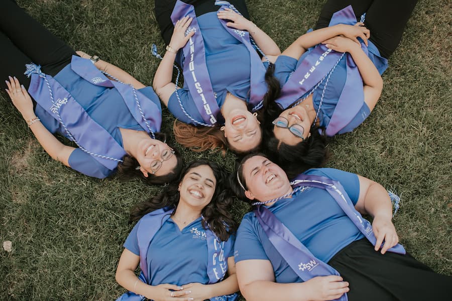 Students on the grass