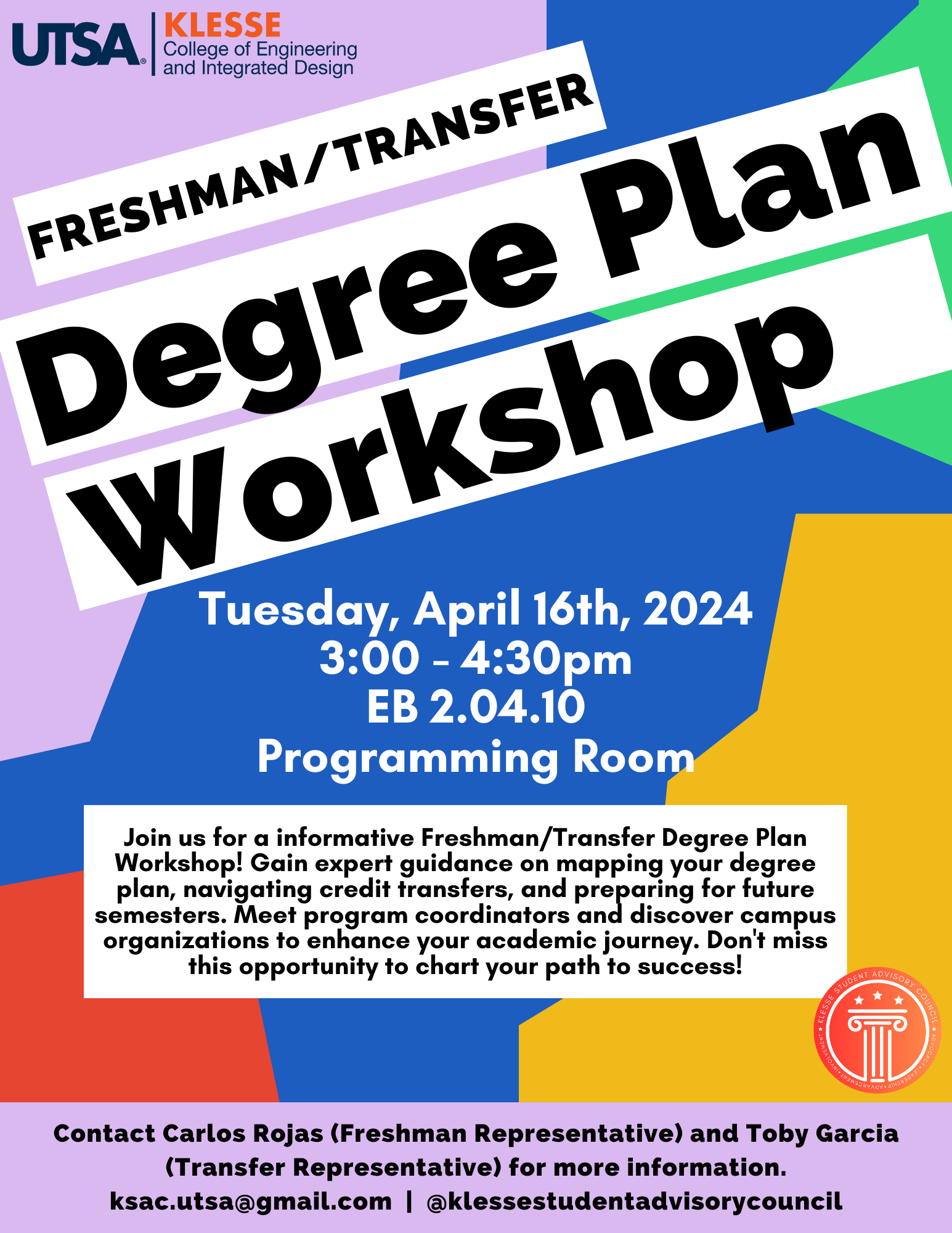 Freshman/ Transfer Degree Plan Workshop
