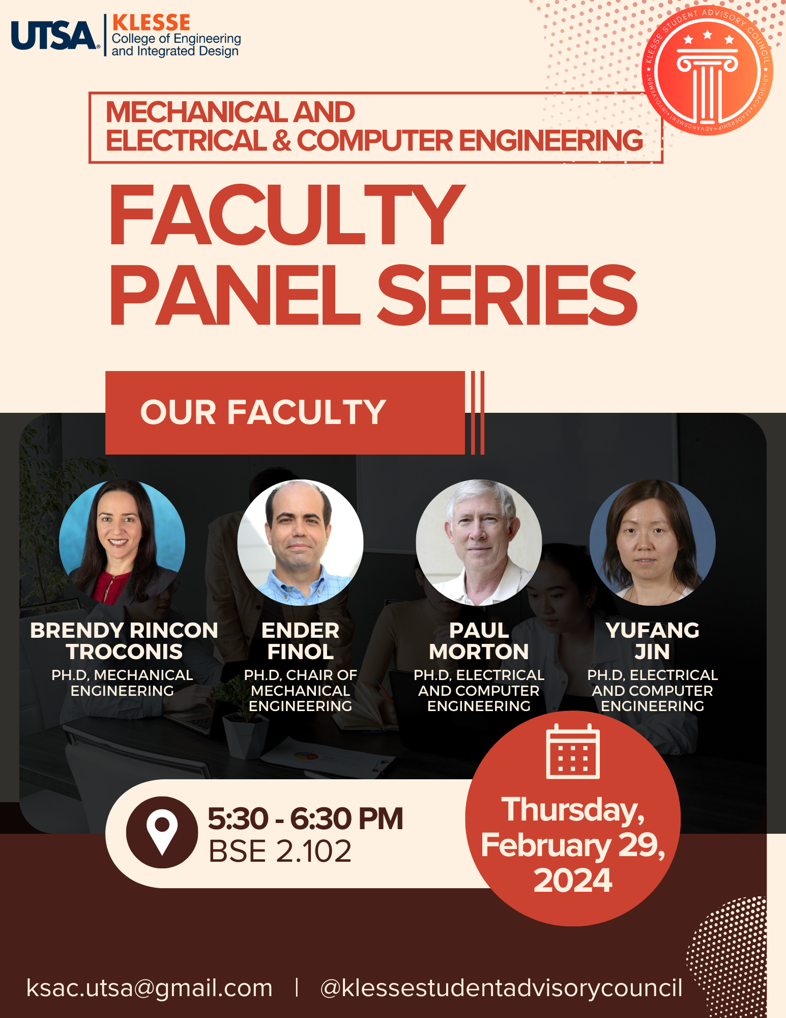 Faculty Panel Series: Mechanical and Computer & Electrical Engineering