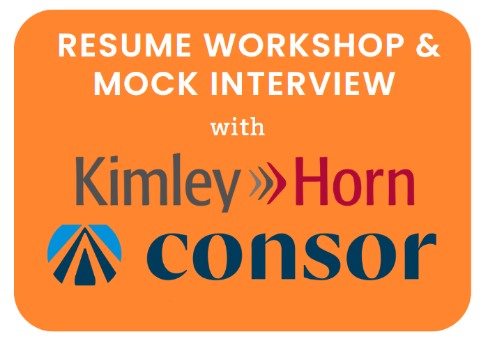 resume-workshop and mock interview with Kimley Horn and Consor