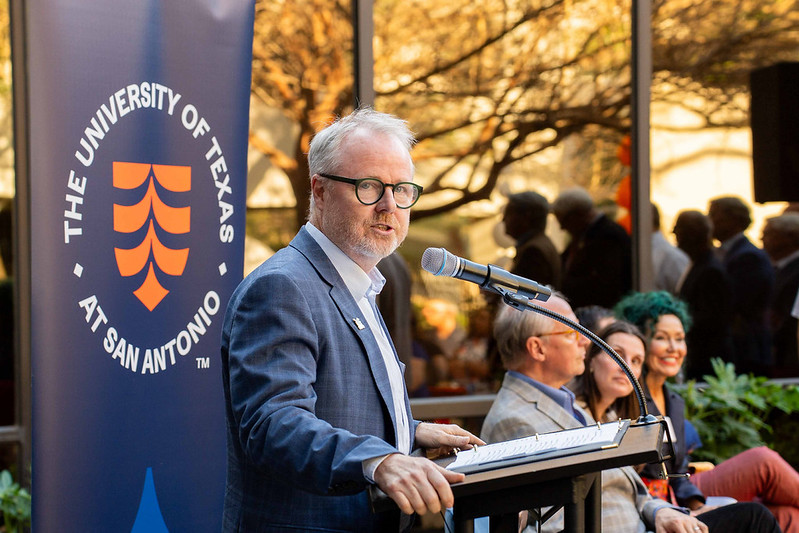 Dr. Eric Brey at a the SA+P opening event