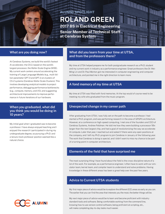Roland Green Alumni Spotlight