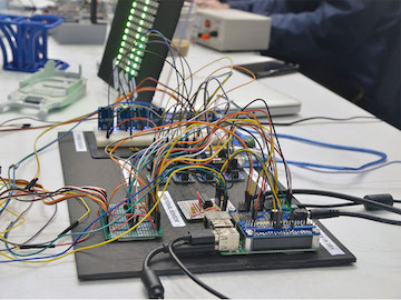 breadboard in a lab