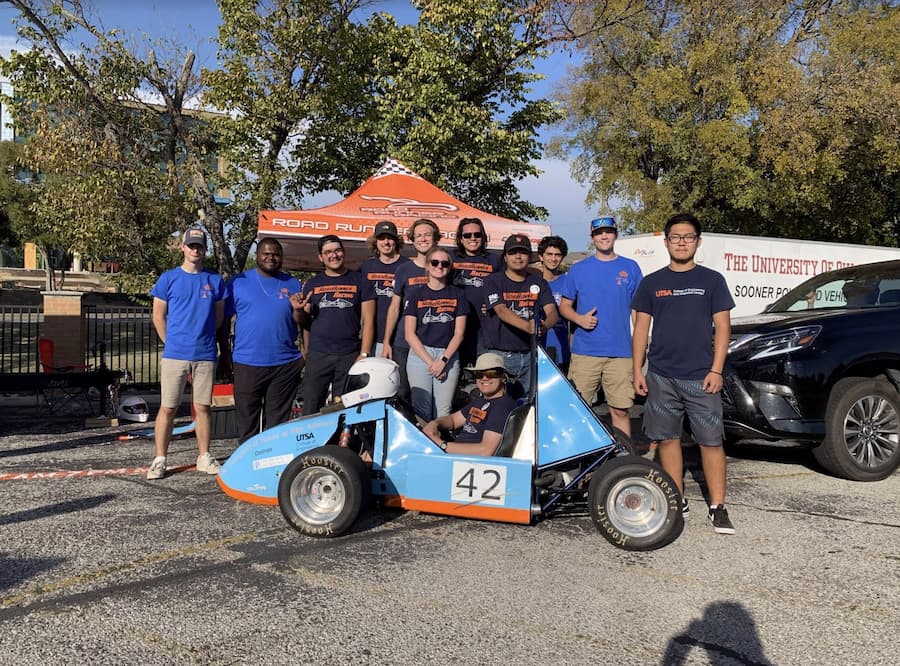 SAE Members with their race car