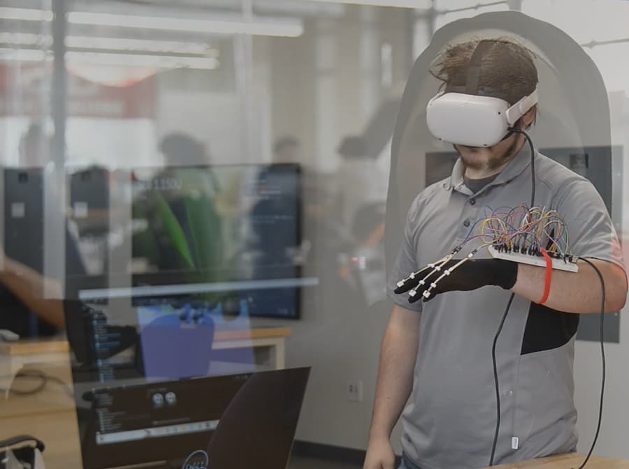 VR Smart Glove in use