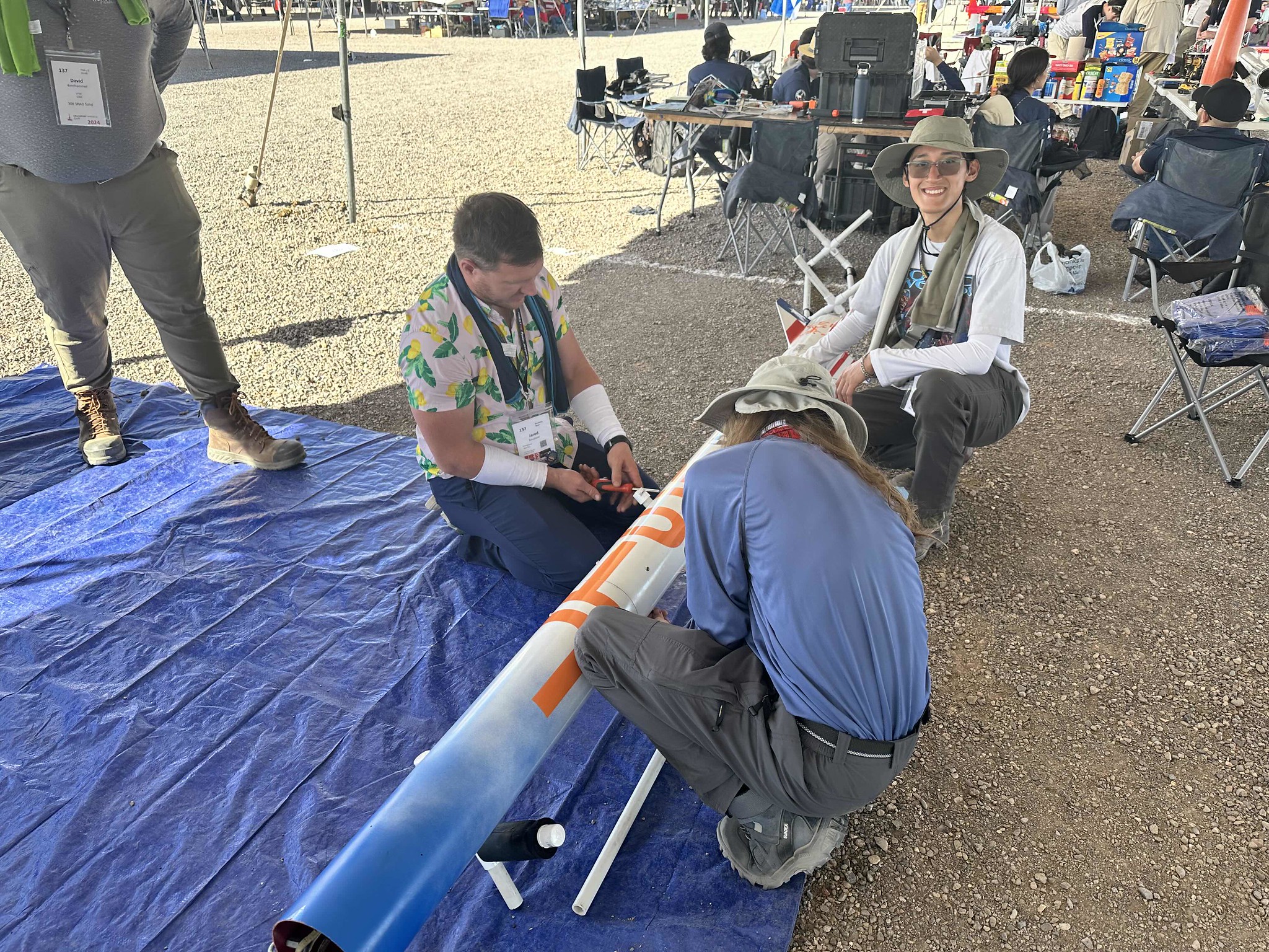 Students with rocket