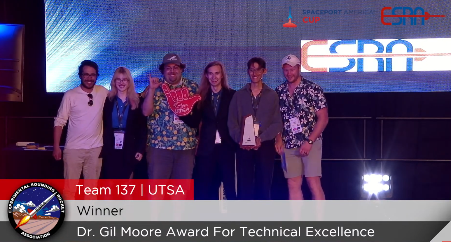 UTSA receives technical excellence award at ESRA competition