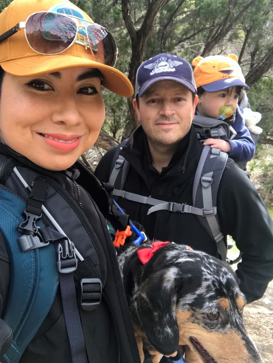 Miranda and her family during one of her favorite hobbies: hiking