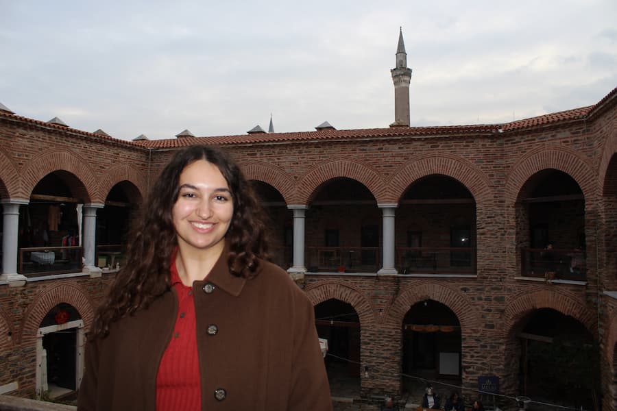 Yağmur exploring the town of Tire, Turkey.