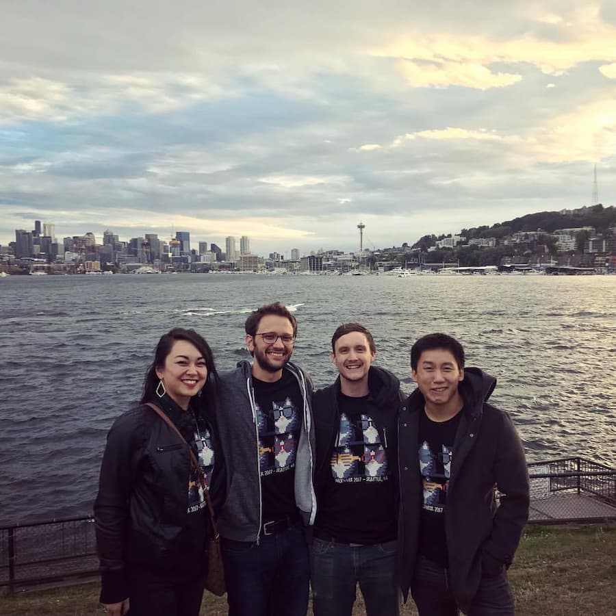 Chris and Kevin with their team members from Fiveamp.