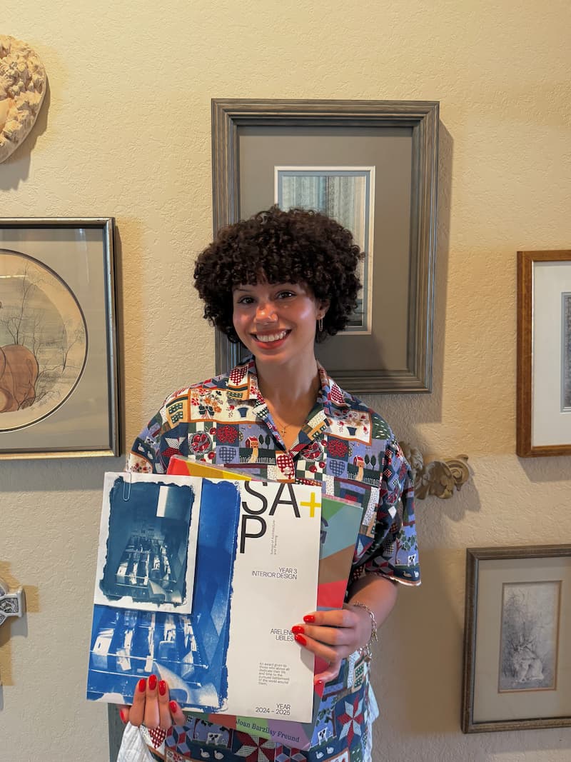 Arlene receiving her 3rd year Interior Design Student of the Year Award.