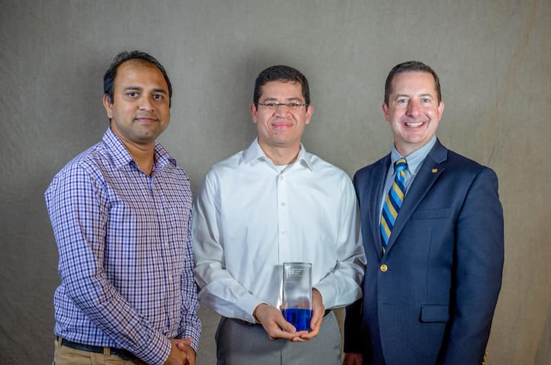 Dr. Dessouky with his MSc. Student (Utpal Datta) accepting the 2018 Transportation Achievement award (Design) from ITE 