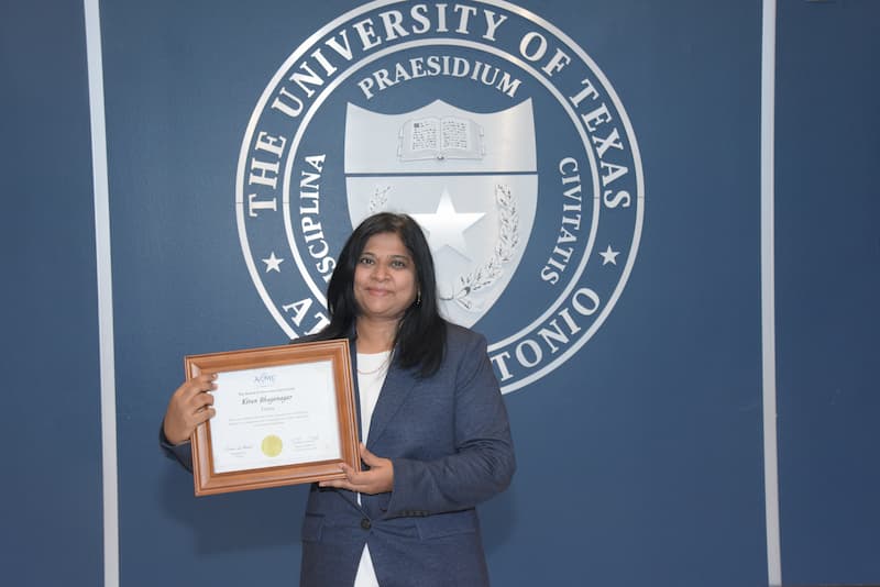 Dr. Kiran Bhaganagar with her fellowship acceptance.