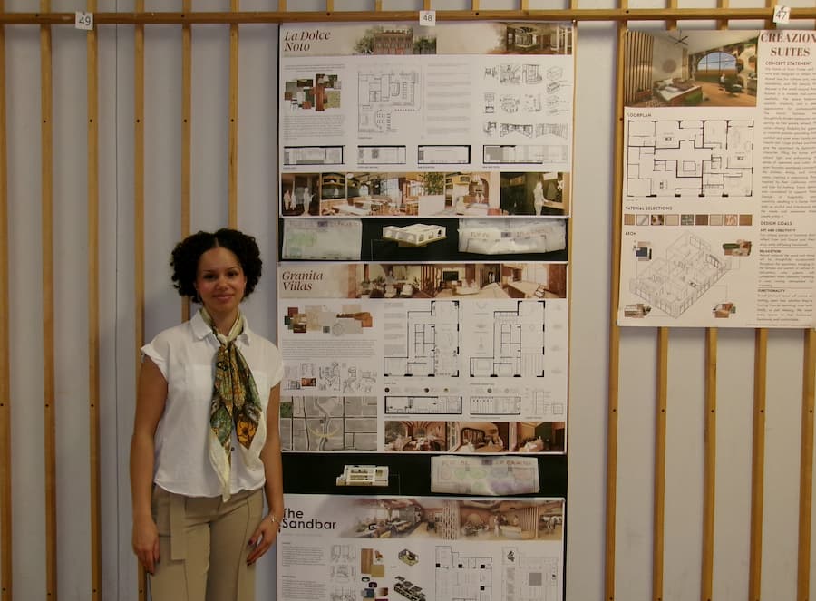 Arelene winning 3rd year Interior Design Student of the year Spring 2025