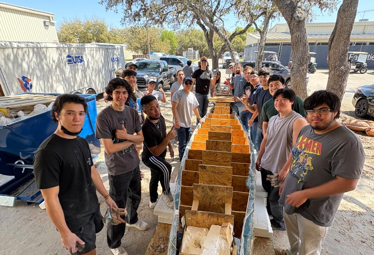 The UT San Antonio Team with their Concrete Canoe
