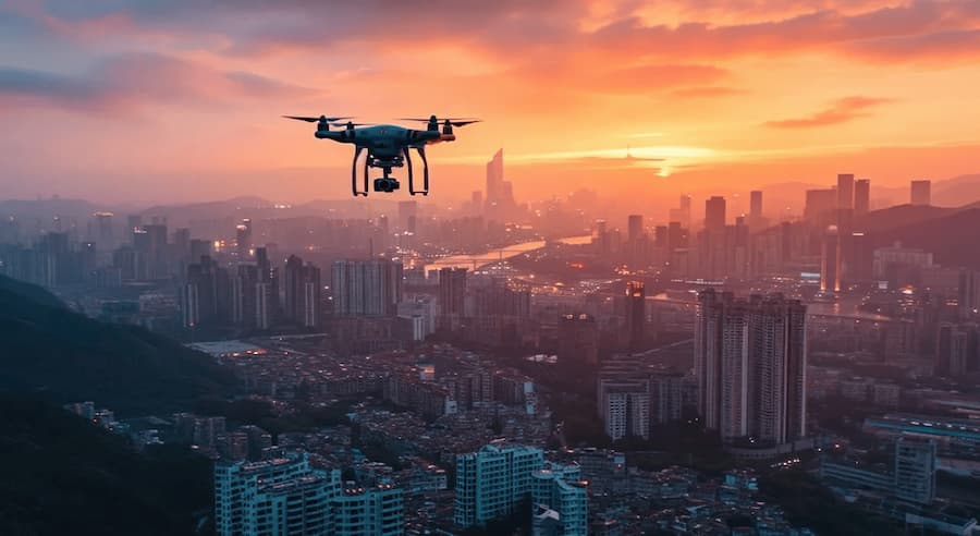 Image of a flying drone.