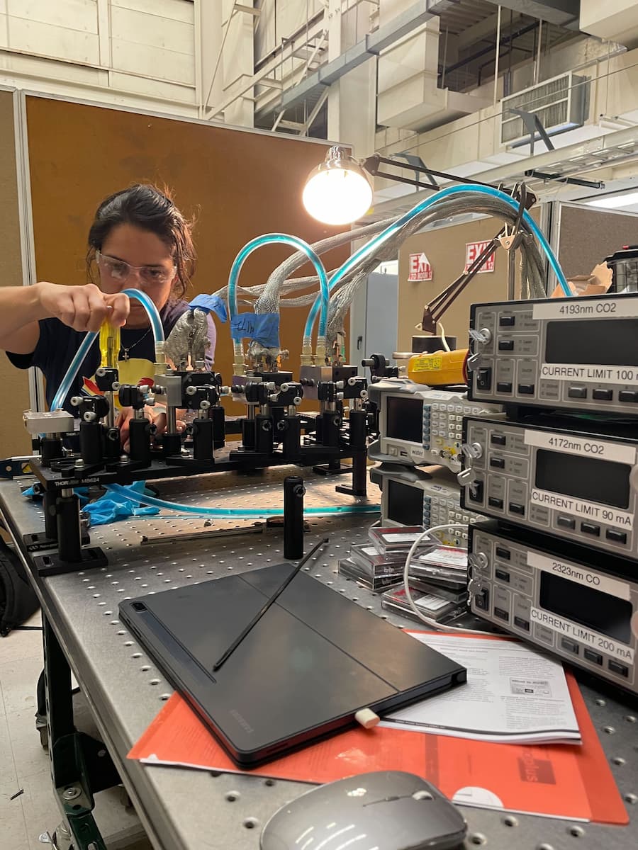 Crystal Martinez working on an engineering project.