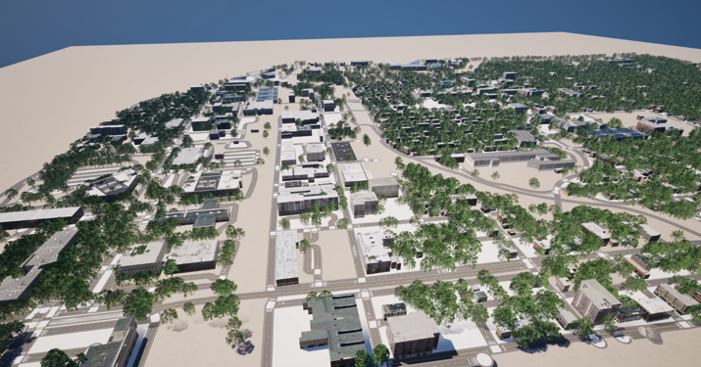 3D urban model of San Antonio's Westside neighborhood generated from ArcGIS City Engine