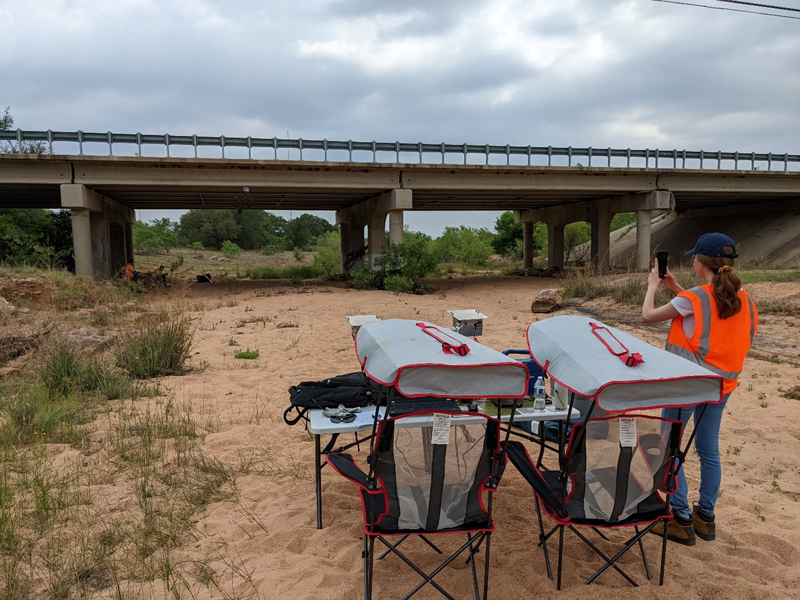 CIV monitoring bridge deflections during load testing