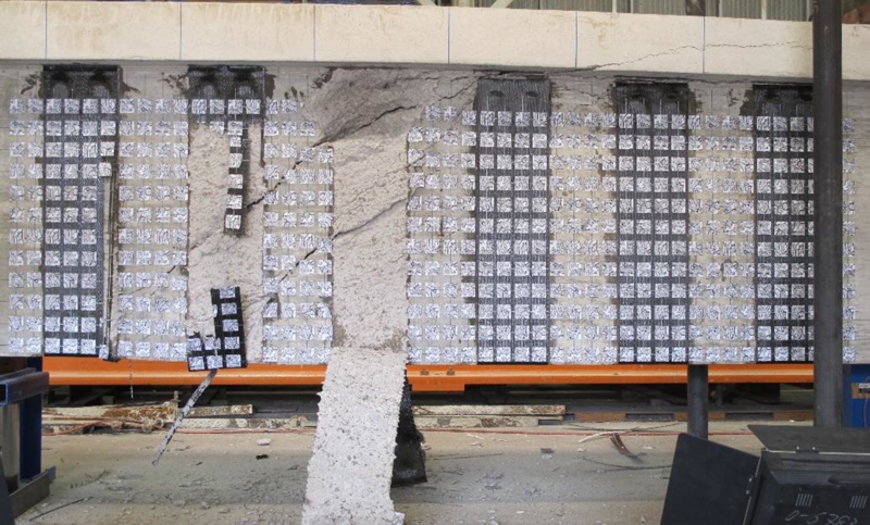 CIV monitoring shear response of a concrete member strengthened with CFRP strips