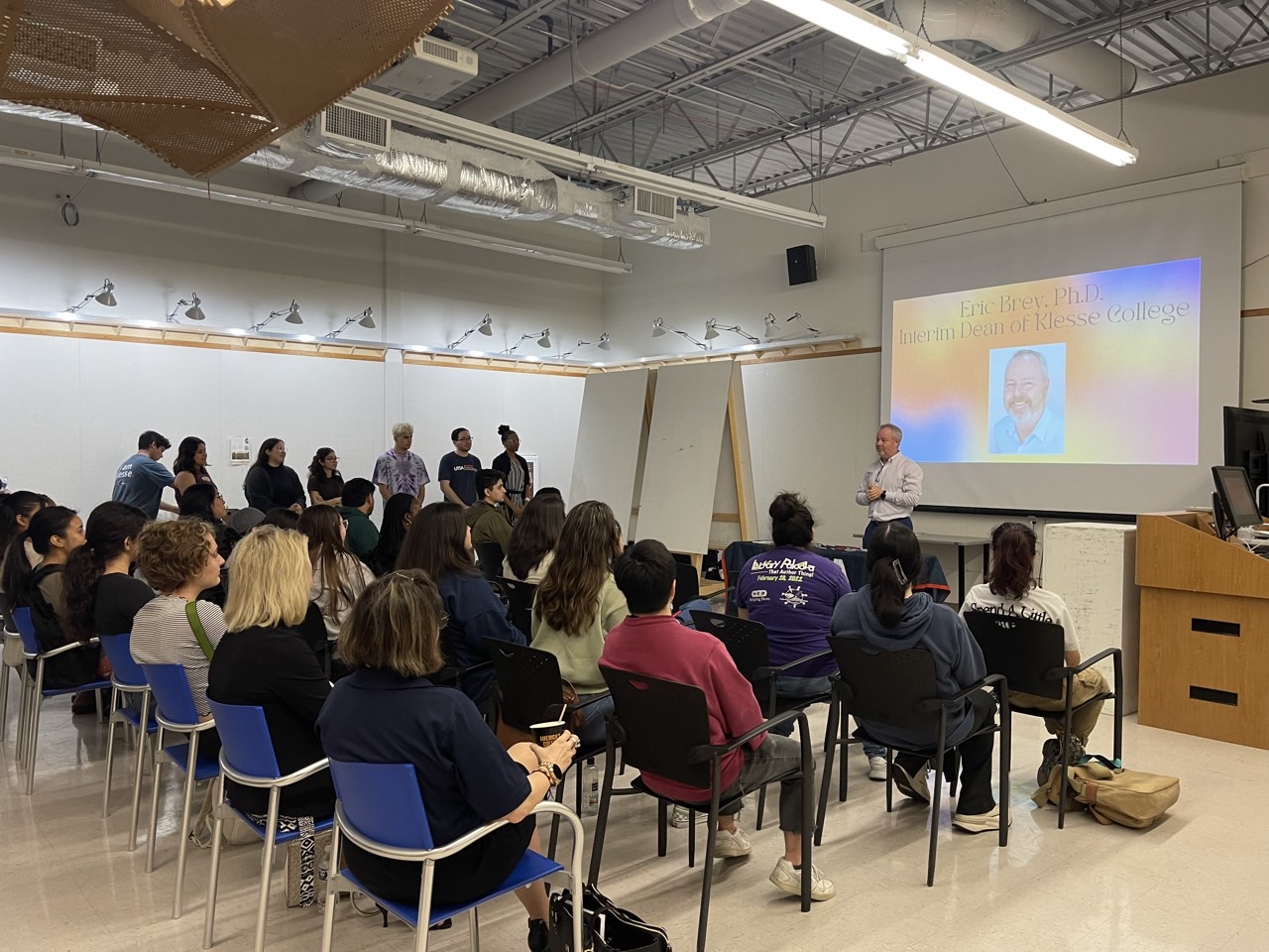 Event Attendees at a Presentation by Dean Bray